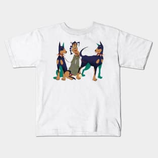 Dogs and girl Kids T-Shirt